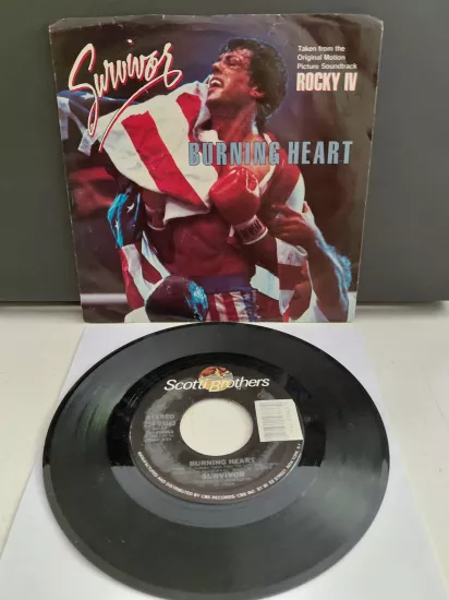 SURVIVOR - Burning Heart / Rocky IV (Soundtrack) - 1985 USA  Basım 45lik Plak