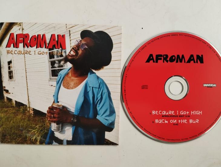 Afroman ‎– Because I Got High -  2001 Fransa  Basım - 2. El  CD, Single, Cardboard sleeve