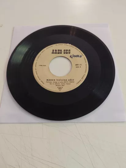 MUSTAFA AKER - Maden işçisine ağıt / Kıbrıs destanı - Türkiye Dönem Basım 45’lik Plak /Kapaksız