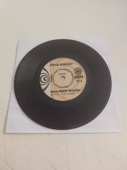 Orhan Gencebay – Boynu Bükük Sevgililer - 1974 Türkiye Basım 45 lik Plak/Kapaksız