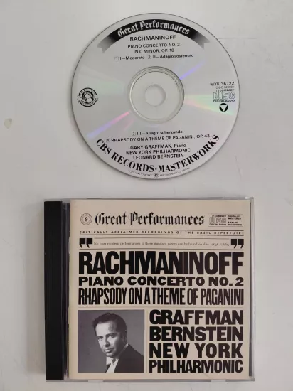 Rachmaninoff  – Piano Concerto No. 2 / Rhapsody On A Theme Of Paganini – 1985 USA Basım - CD Albüm