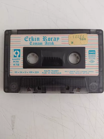 Erkin Koray – Tamam Artık  -  1990 Türkiye Basım Kaset Albüm / Kağıt Baskı /Kapaksız