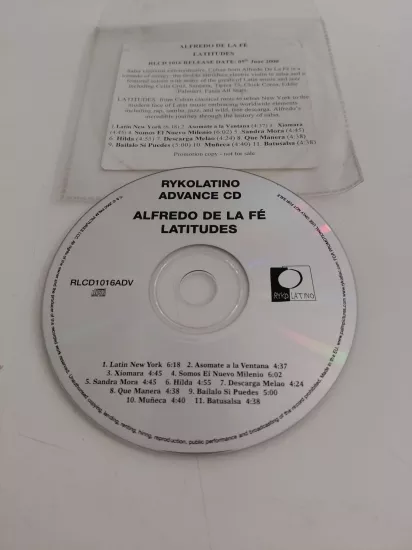 Alfredo De La Fé  – Latitudes  - 2000  Avrupa Basım - CD Albüm