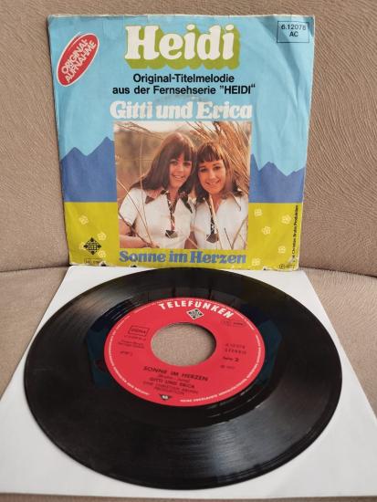 Gitti Und Erica  –  Heidi - 1977 Almanya Basım 45 lik Plak