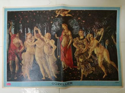 BOTICELLI-GÜZELLER TABLO POSTERİ 34X50 CM BOYUTLARINDA