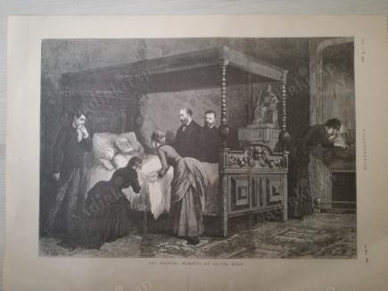 L’ILLUSTRATION 30 MAYIS 1885 CUMARTESİ TARİHLİ İÇ SAYFASI ÇİZİMİ-VICTOR HUGO’NUN SON ANLARI