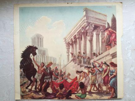1953 MART/NİSAN AYI İLÜSTRASYONLU İTALYAN TAKVİM YAPRAĞI 29X26 CM BOYUTLARINDA