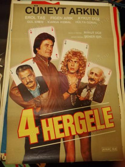 4 HERGELE-CÜNEYT ARKIN/EROL TAŞ-FİLM AFİŞİ