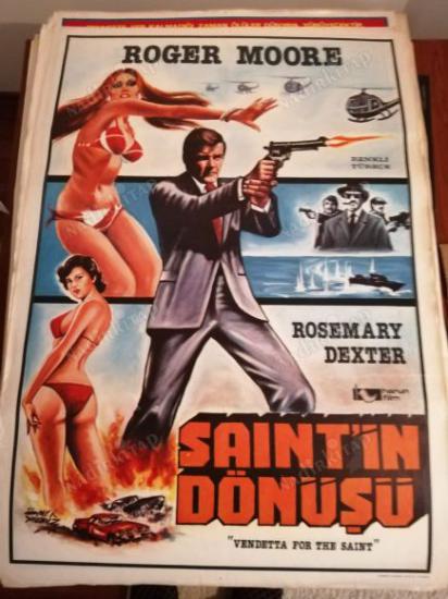 SAINT İN DÖNÜŞÜ - ROGER MOORE - 70X100 CM EBATLARINDA  FİLM AFİŞİ