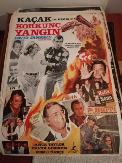 KAÇAK KORKUNÇ YANGIN - DR. KIMBLE - 70X100 CM EBATLARINDA NADİR FİLM AFİŞİ
