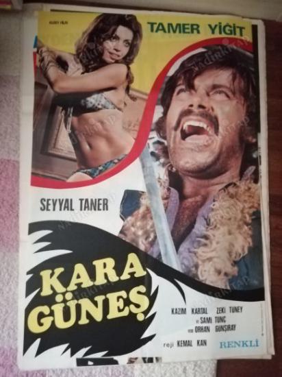 KARA GÜNEŞ - TAMER YİĞİT - SEYYAL TANER - FİGEN HAN - 70X100 CM EBATLARINDA  FİLM AFİŞİ