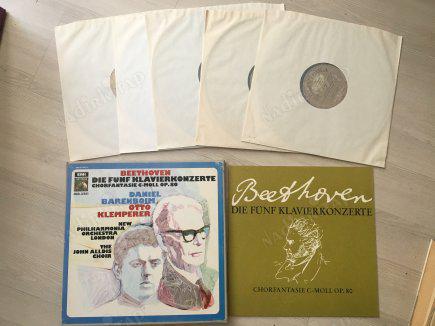 BEETHOVEN - DIE FÜNF KLAVIERKONZERTE- 1985 ALMANYA BASKI 5XLP BOX SET PLAK