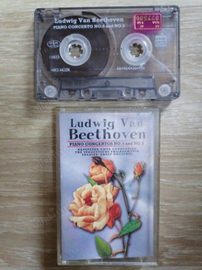 LUDWIG VAN BEETHOVEN  - Piano Concertos No.4 and No.5 - 1996 Türkiye Basım KASET (Hanspeter GMÜR Condacting The Süddeustche  Philharmonie