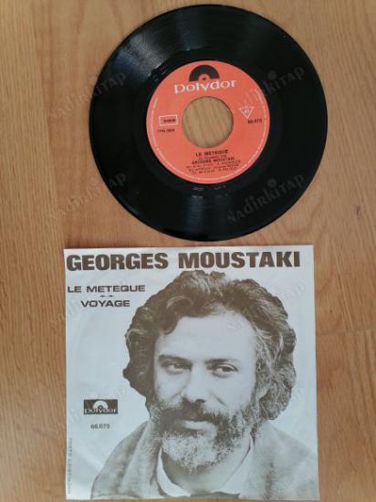 GEORGES MOUSTAKI - LE METEQUE 1969 BELÇİKA  BASIM 45 LİK PLAK