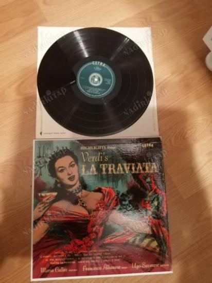 MARIA CALLAS / ALBENESE / SAVARESE / SANTINI - HIGHLIGHTS FROM LA TRAVIATA  - 1961  USA BASIM LP ALBÜM