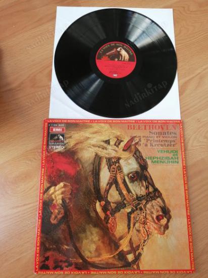 BEETHOVEN - Yehudi Menuhin, Hephzibah Menuhin ‎– Sonates Pour Piano Et Violon N°5 ’’Printemps N°9 ’’A Kreutzer’’ - FRANSA DÖNEM BASIM - LP 33’LÜK P