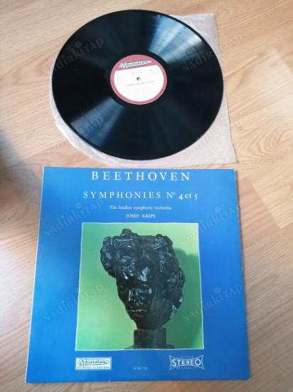 BEETHOVEN - The London Symphony Orchestra- Josef Krips ‎– Symphonies No 4 & 5  - FRANSA DÖNEM  BASIM - LP 33’LÜK PLAK