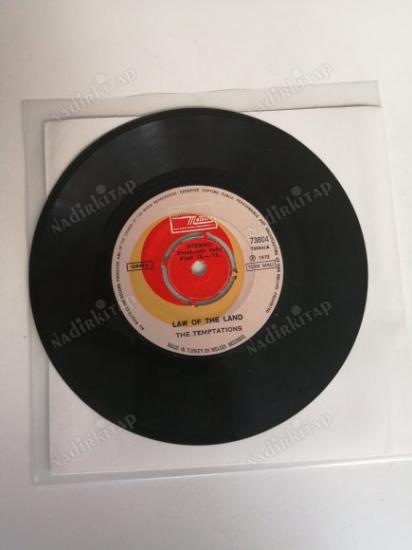 THE TEMPTATIONS - LAW OF THE LAND / MASTERPIECE - 1973 TÜRKİYE BASIM KAPAKSIZ 45 LİK PLAK