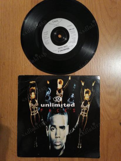 2 UNLIMITED - FACES -  1992  İNGİLTERE  BASIM 45 LİK PLAK