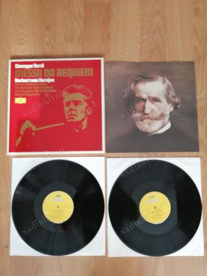 GUISEPPE VERDI - HERBERT VON KARAJAN - MESSA DA REQUIEM - 1972 ALMANYA BASIM 2 LP LİK  BOX SET PLAK , 12 SAYFALIK KİTAPÇIĞLA BERABER