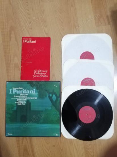VINCENZO BELLINI - I PURITANI - GUIDO PICCO - MARIA CALLAS - 1977 İTALYA BASIM 3 LP LİK  BOX SET PLAK - 48 SAYFALIK LİBRETTO