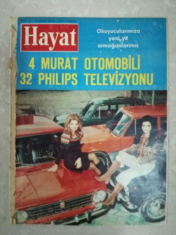 HAYAT DERGİSİ-6 OCAK 1972 -SAYI 2-ALMANYA’DA KISA BİR GEZİNTİ,1972 YE NASIL GİRİLDİ,B.B. SOYUNDU,ALTAN ERBULAK,DERYA KUZUSU PALAMUT