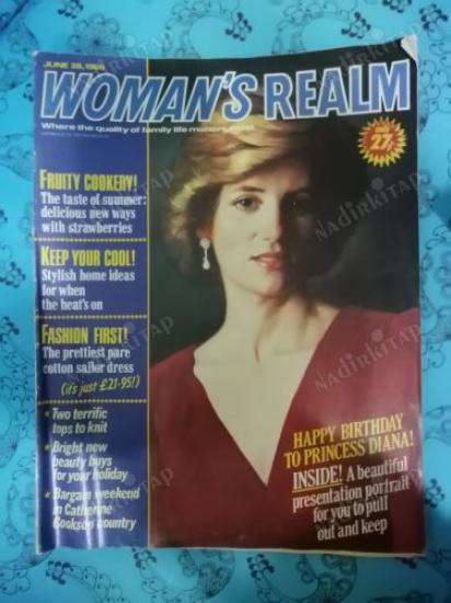 WOMAN’S REALM,(Kadın ve Yemek Dergisi)June 28 1986,Happy Birthday to Princess Diana,,With Poster