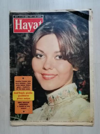 Hayat Dergisi Sayı:8 20 Şubat 1975 ’’Kapak:Sezin Topçuoğlu Orta Sayfa :Rubens Tablosu , TRT’nin Düzenlediği Eurovision Şarkı Yarışması Sonuçları