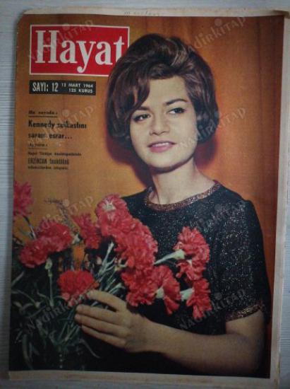 HAYAT DERGİSİ 12 Mart 1964 Sayı:12  KAPAK : İdil BİRET Orta Sayfa Posteri : Münif Fehim’in Prenses Tamara ve Murat Hüdavendigar