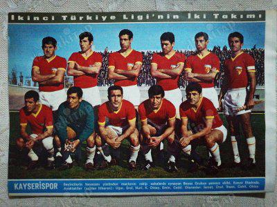 1967 KAYSERİSPOR  FUTBOL TAKIMI  Hayat Dergisi Orta Boy Poster  24x16 cm