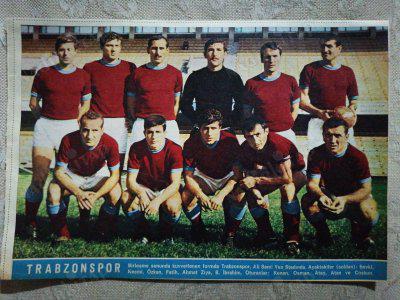 1967 TRABZONSPOR  FUTBOL TAKIMI  Hayat Dergisi Orta Boy Poster  24x16 cm ( Özkan  SÜMER’Lİ KADRO )