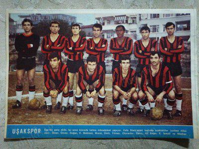 1967 UŞAKSPOR  FUTBOL TAKIMI  Hayat Dergisi Orta Boy Poster  24x16 cm