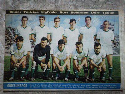 1967 GİRESUNSPOR  FUTBOL TAKIMI  Hayat Dergisi Orta Boy Poster  24x16 cm