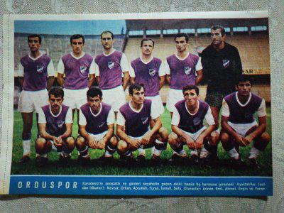 1967 ORDUSPOR  FUTBOL TAKIMI  Hayat Dergisi Orta Boy  Poster  24x16 cm