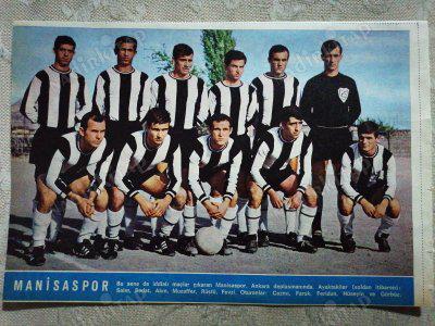 1967 MANİSASPOR  FUTBOL TAKIMI  Hayat Dergisi Orta Boy  Poster  24x16 cm