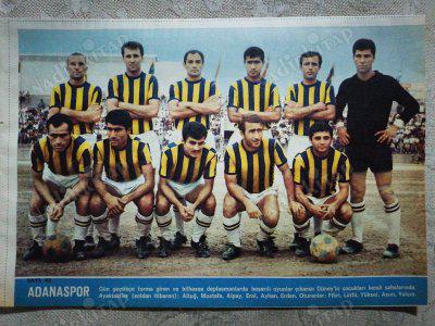 1967 ADANASPOR  FUTBOL TAKIMI  Hayat Dergisi Orta Boy  Poster  24x16 cm