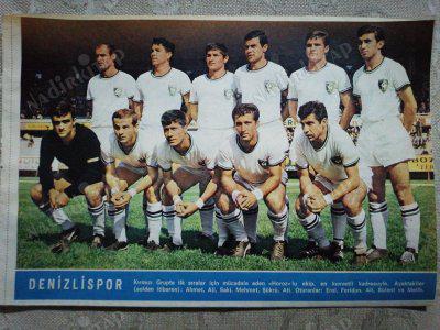 1967 DENİZLİSPOR  FUTBOL TAKIMI  Hayat Dergisi Orta Boy  Poster  24x16 cm