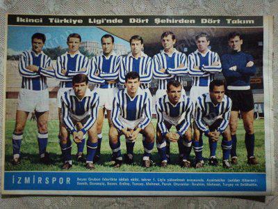 1967 İZMİRSPOR  FUTBOL TAKIMI  Hayat Dergisi Orta Boy  Poster  24x16 cm