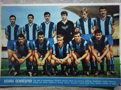 1967 ADANA DEMİRSPOR FUTBOL TAKIMI  Hayat Dergisi Orta Boy  Poster  24x16 cm