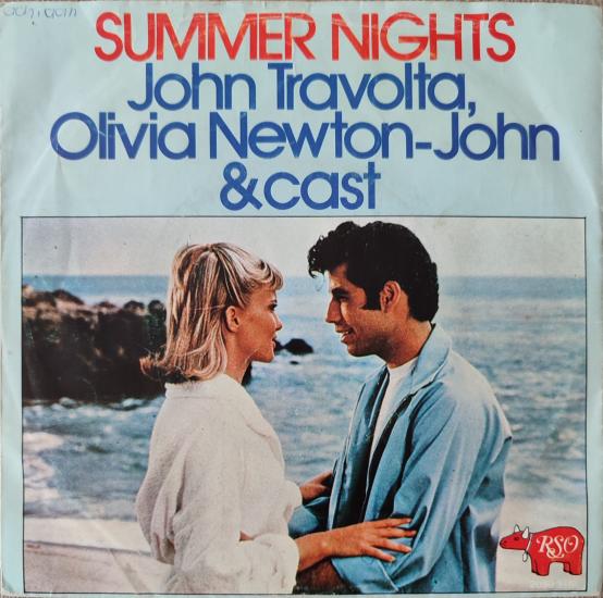 John Travolta / Olivia Newton_John - Summer Nights -1978 Fransa Basım 45 lik Plak