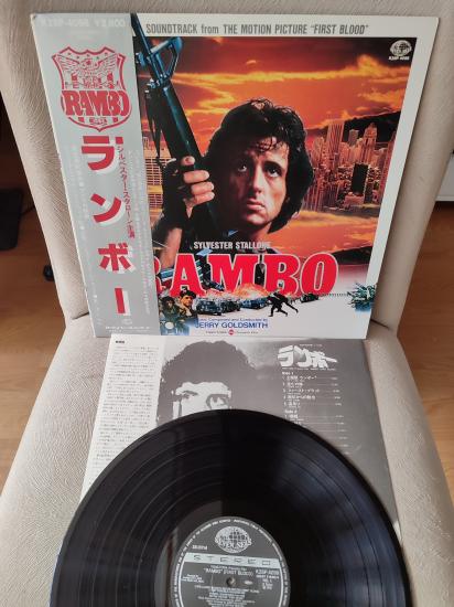 RAMBO / First Blood - Jerry Goldsmith - 1983 Japonya Basım Soundtrack 33 lük LP Plak - Obi’li