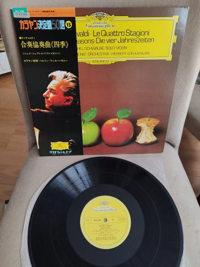 VIVALDI DÖRT MEVSİM - Karajan/Berlin Filarmoni 1973 Japonya Basım Plak Obi’li + POSTER + 45lik Plak