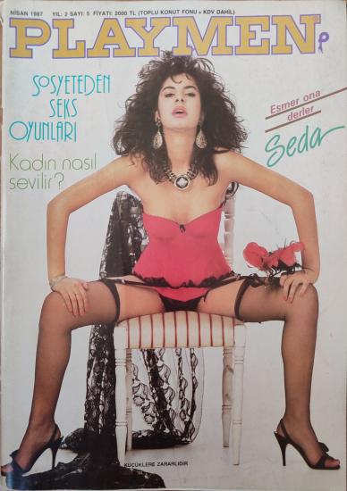 PLAYMEN -  Yıl:2 Sayı:5 / Nisan 1987 Seda / Andrea / Fia , Orta Sayfa Posteri:Patsy , Siyah Güzeldir