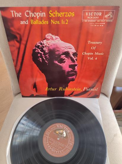The CHOPIN Scherzos & Ballades Nos. 1 & 2 - Rubinstein - 1960 Japonya Basım - LP Plak Albüm 2. EL