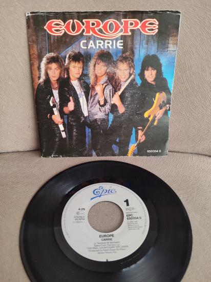 EUROPE - Carrie - 1986 Hollanda Basım 45lik Plak / Açılınca Poster Olan Kapaklı