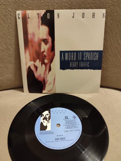 ELTON JOHN - Word In Spanish  1988 İngiltere Basım 45lik Plak