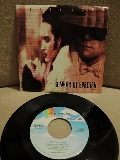 ELTON JOHN - Word In Spanish  1988 USA Basım 45lik Plak