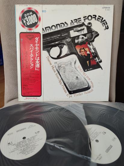 007 James Bond Soundtrack- ‎ Diamonds Are Forever - 1972 Japonya Basım Double LP Plak 2.el Obi’li