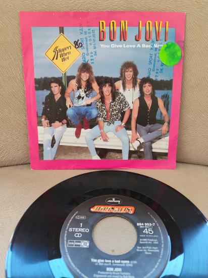 BON JOVI - You Give Love A Bad Name 1986 Hollanda Basım 45 lik Plak