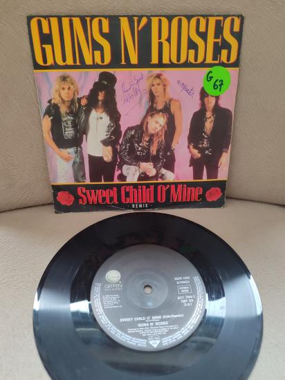 GUNS N’ ROSES - Sweet Child O’ Mine - 1989 Hollanda Basım 45 lik Plak